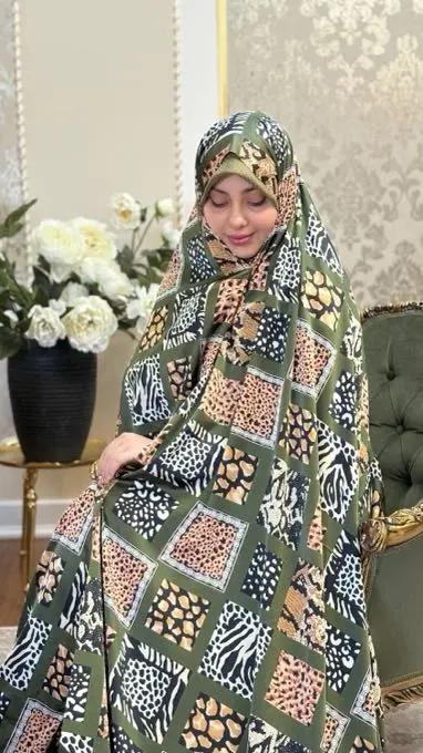 چادر رنگی سبز پلنگی